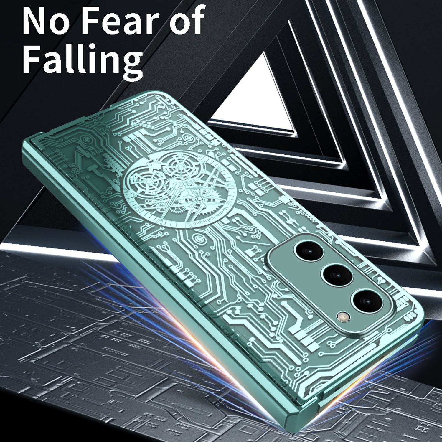 For Samsung Galaxy Z Fold2 5G Mechanical Legend Series Hinge Protection Phone Case Hard PC Electroplating Cover with Tempered Glass Film For Samsung Galaxy Z Fold2 5G Mechanical Legend Series Hinge Protection Phone Case Hard PC Electroplating Cover with Tempered Glass Film